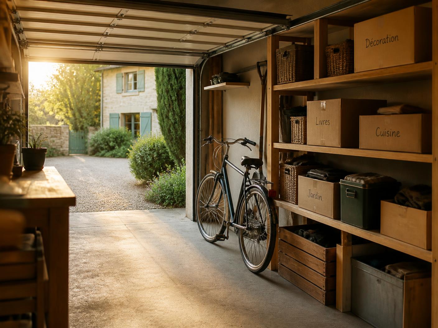 Garage privé rangé, disponible à la location sur Nestock